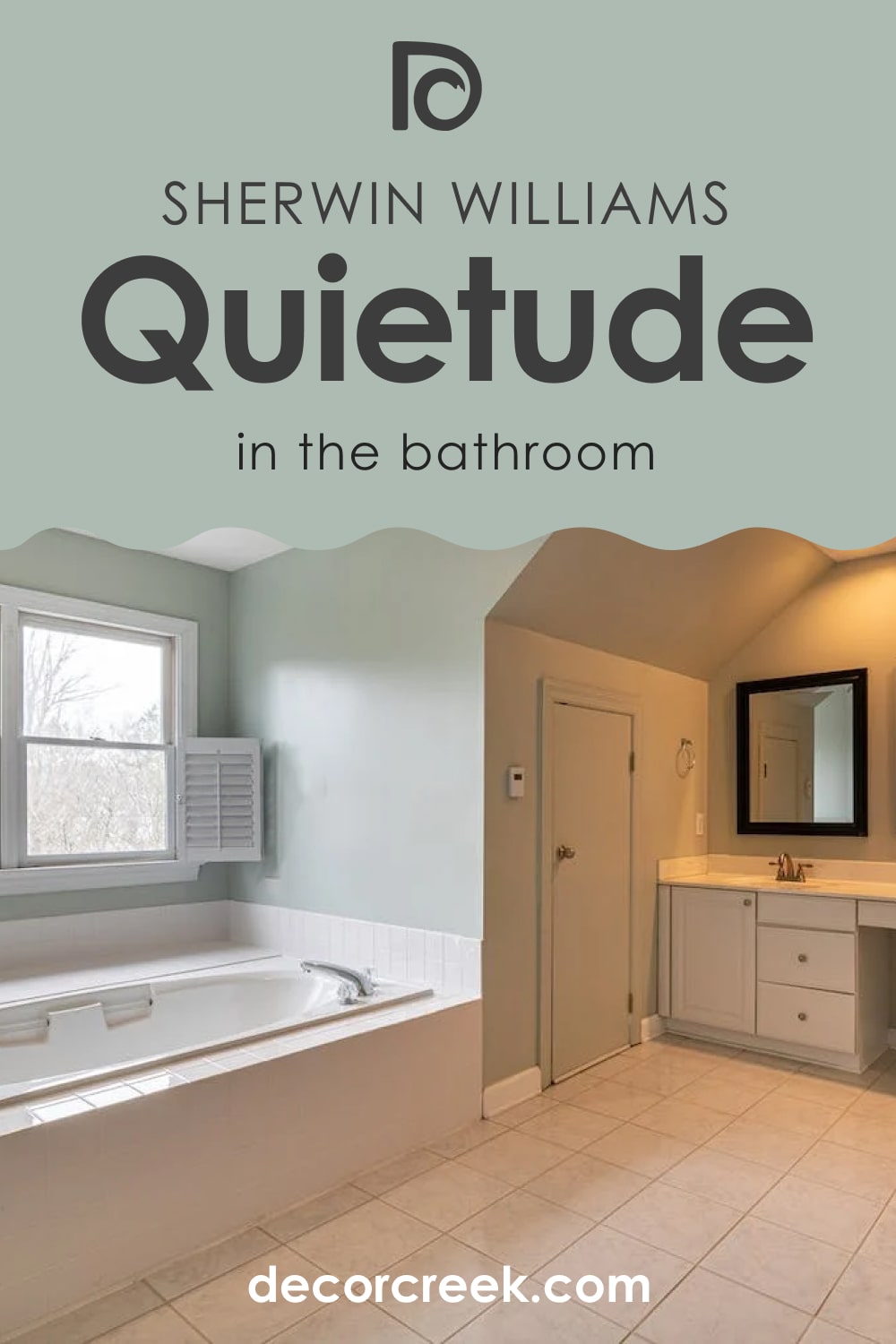 Bathroom with Quietude SW-6212 Paint Color