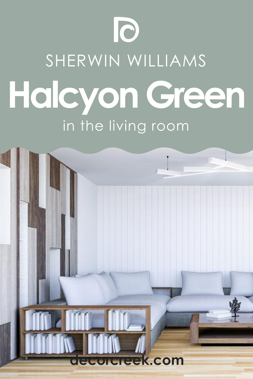 Halcyon Green SW-6213 in the Living Room