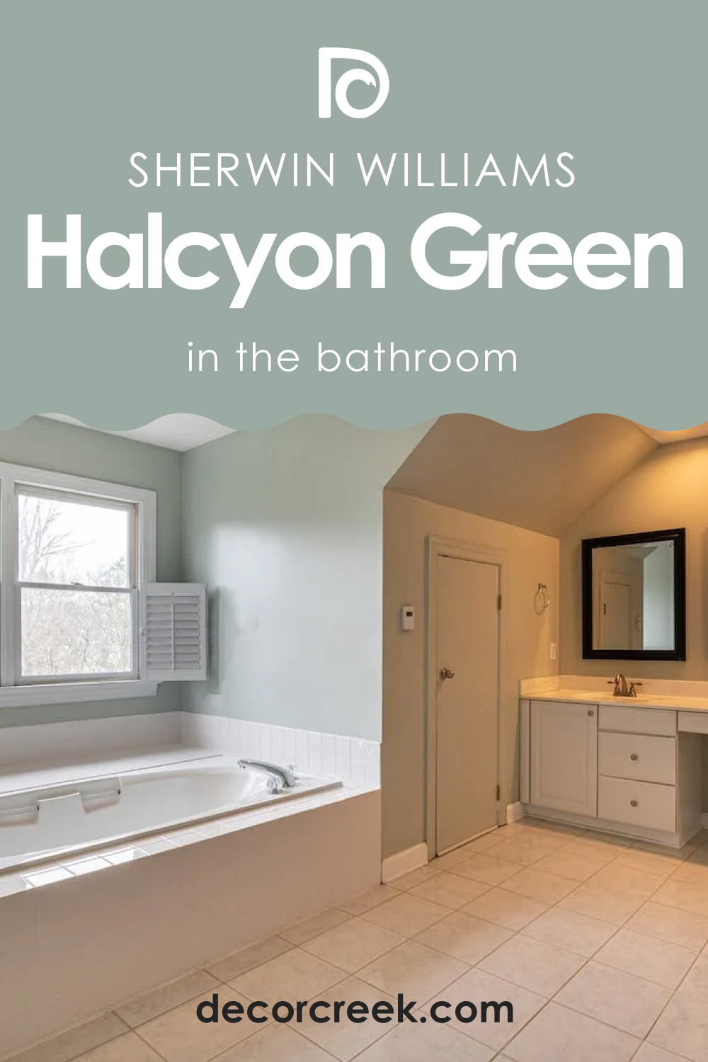 Bathroom and Halcyon Green SW-6213 Paint Color