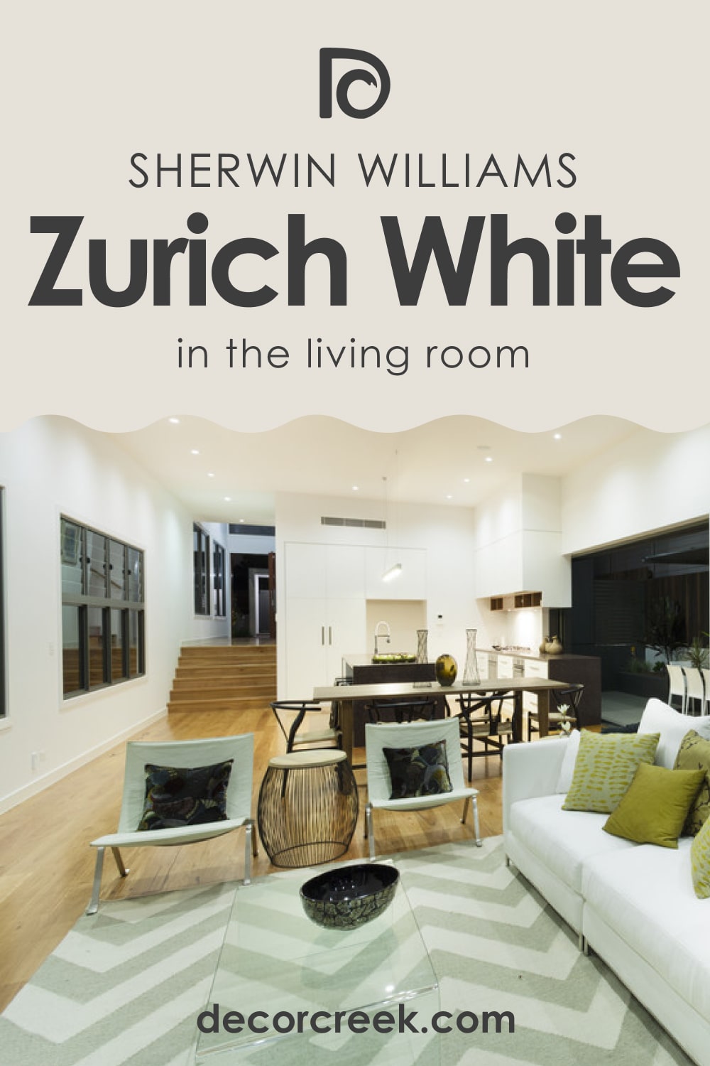 Zurich White SW-7626 in the Living Room