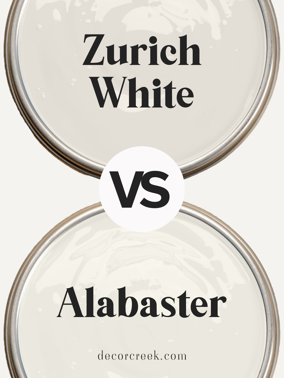 Zurich White SW 7626 vs Alabaster SW 7008 by Sherwin Williams