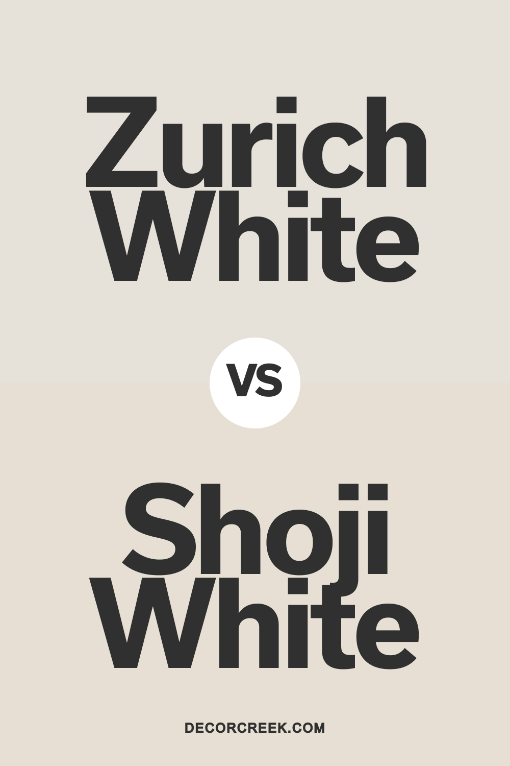 Zurich White SW 7626 vs Shoji White SW 7042 by Sherwin Williams