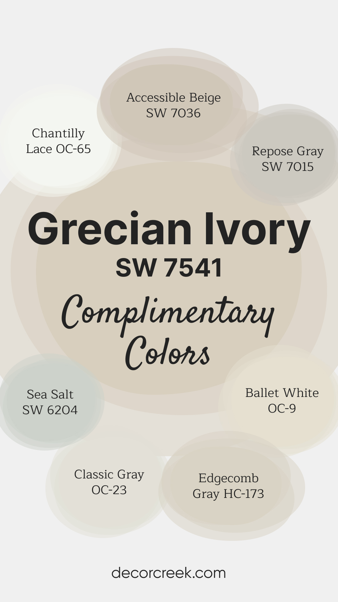 Complimentary Colors for Grecian Ivory Paint SW 7541 Color by Sherwin-Williams