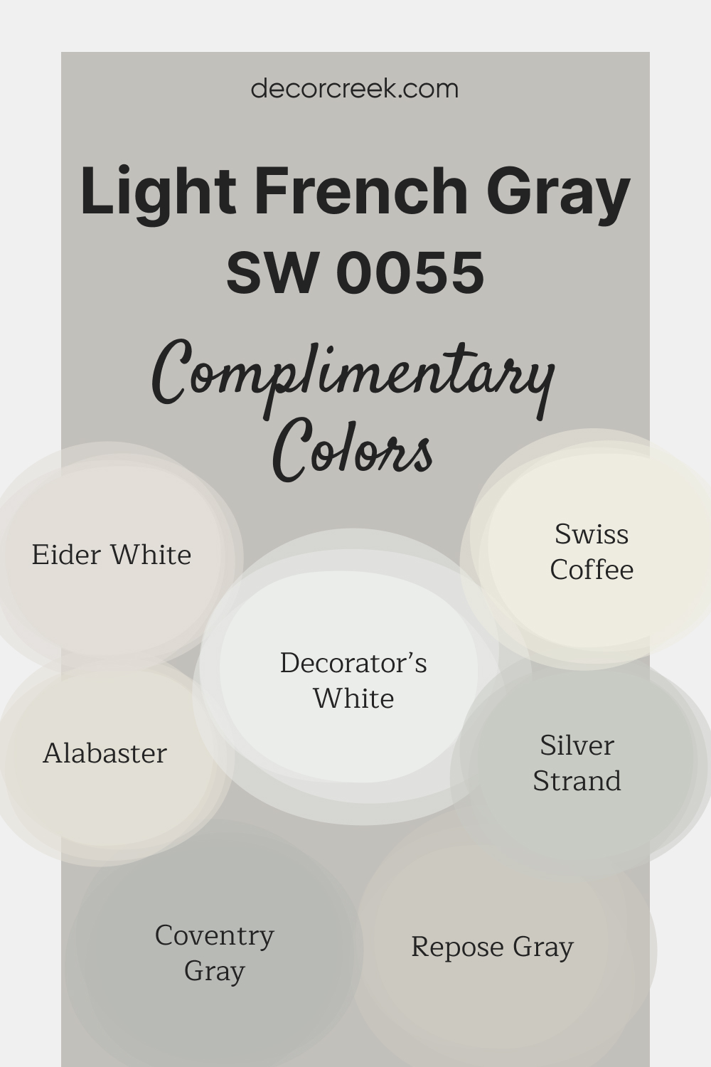 Complimentary Colors for Light French Gray SW 0055 Paint Color by Sherwin-Williams