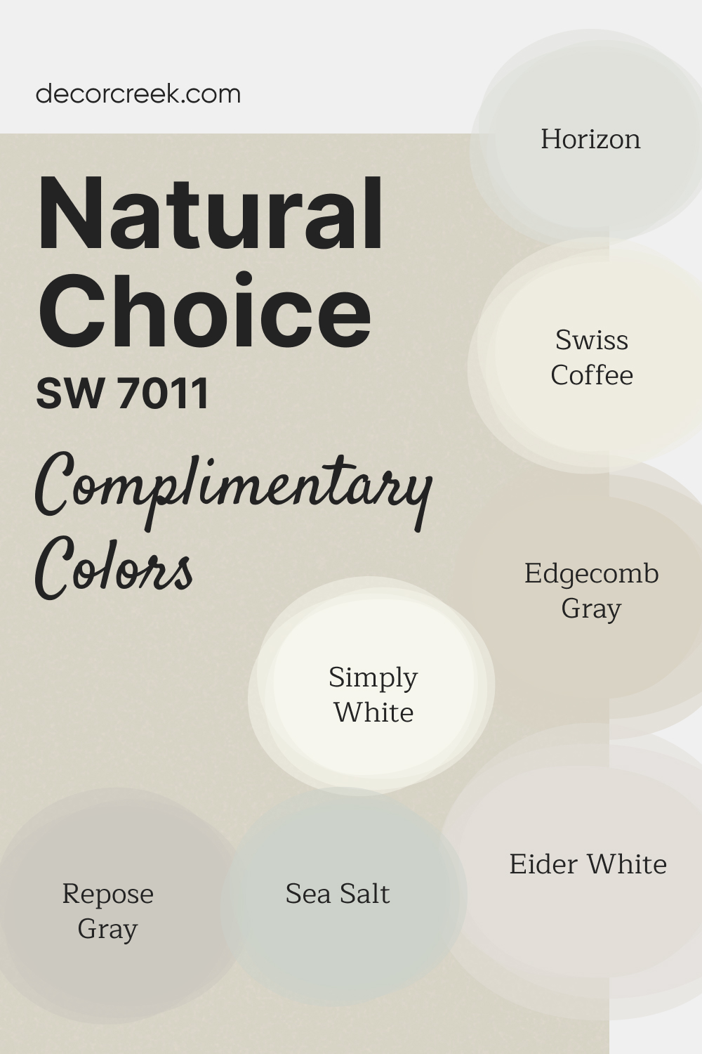 Complimentary Colors for Natural Choice SW 7011 Paint Color by Sherwin Williams