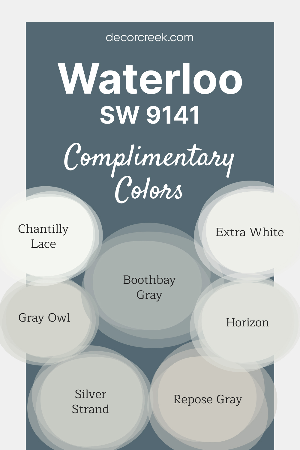 Complimentary Colors for Waterloo SW-9141 Paint Color by Sherwin-Williams