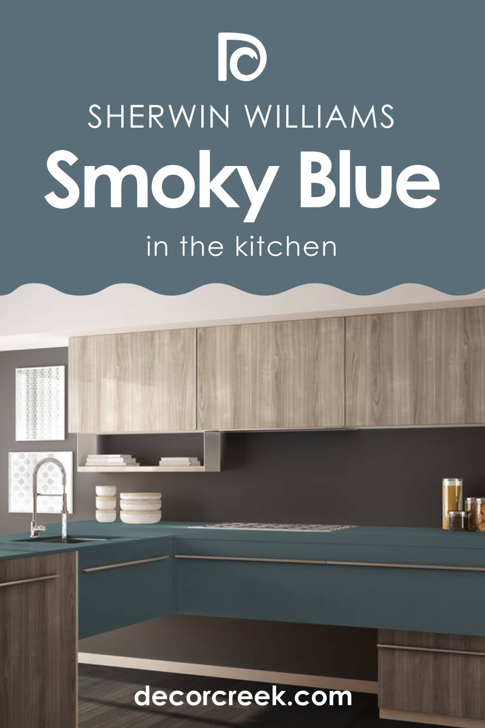 Smoky Blue SW-7604 and Kitchen