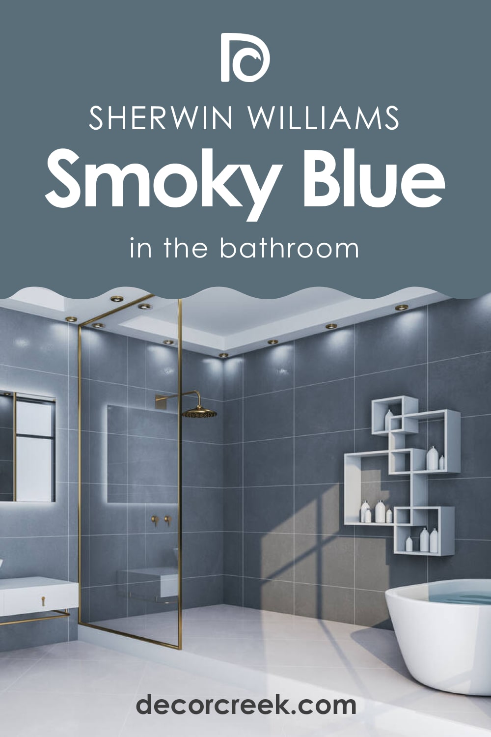 Bathroom with Smoky Blue SW-7604