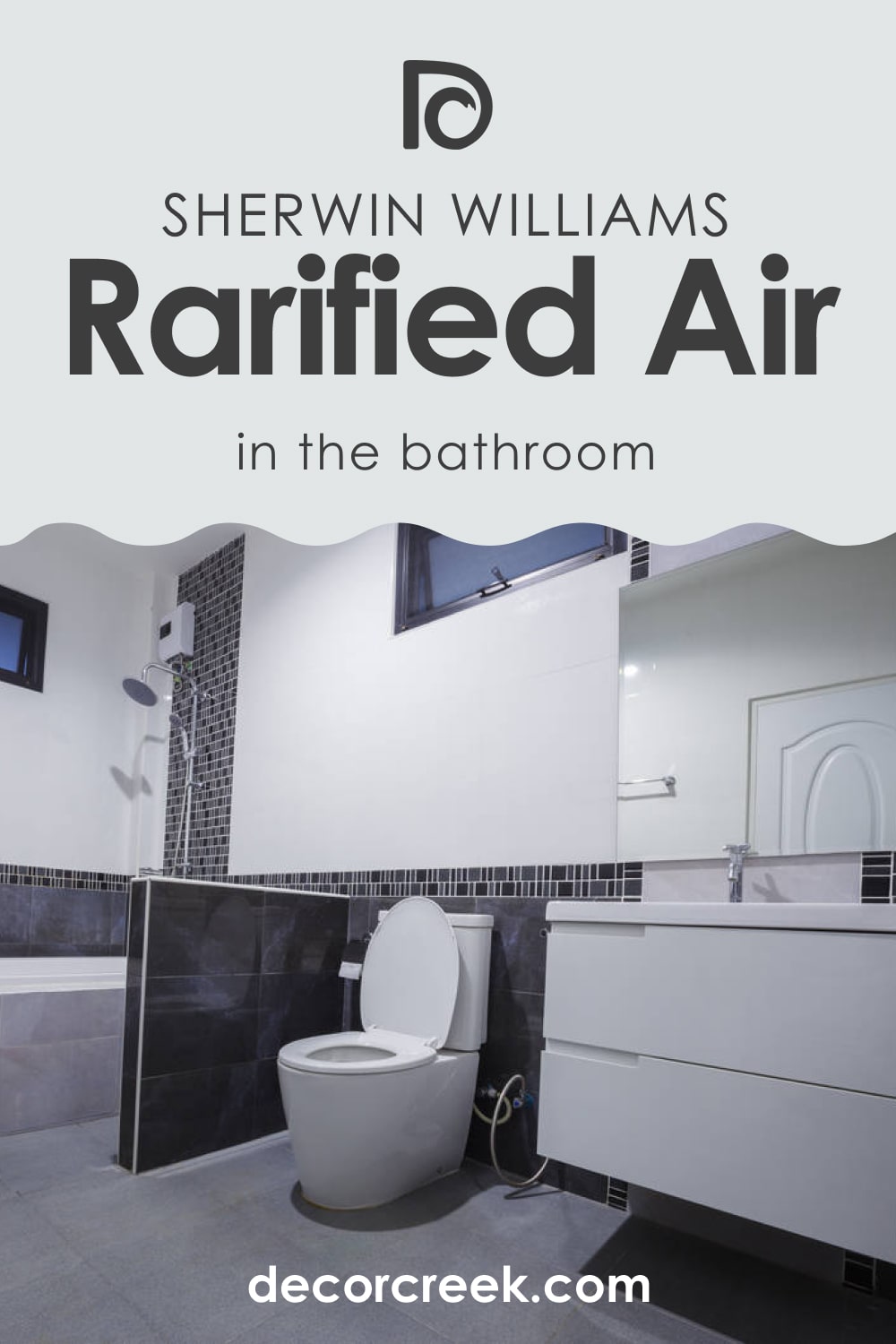 Bathroom with Rarified Air SW-6525 Paint Color