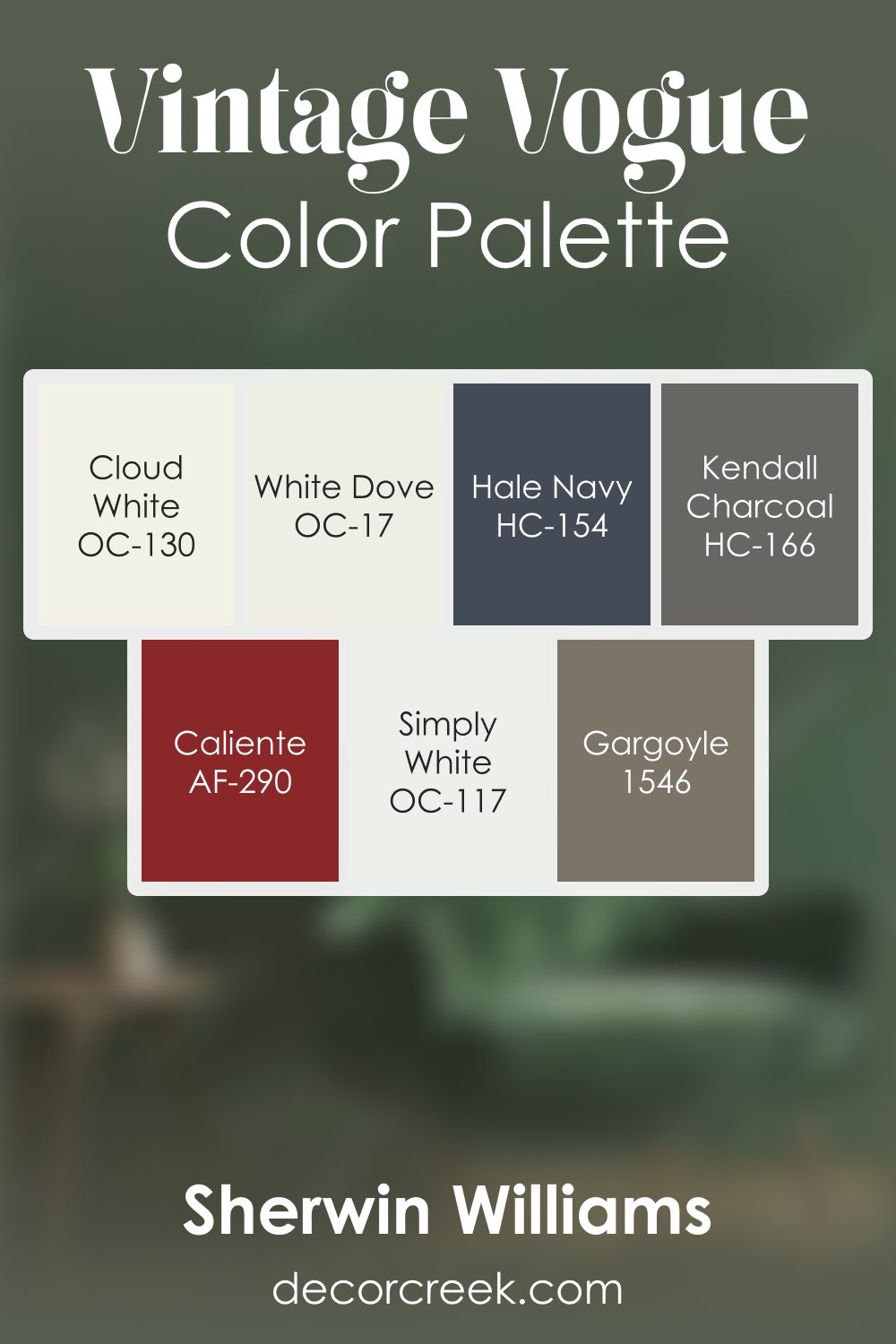 Vintage Vogue 462 by Benjamin Moore Color Palette