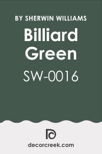 Billiard Green SW 0016 Paint Color by Sherwin-Williams