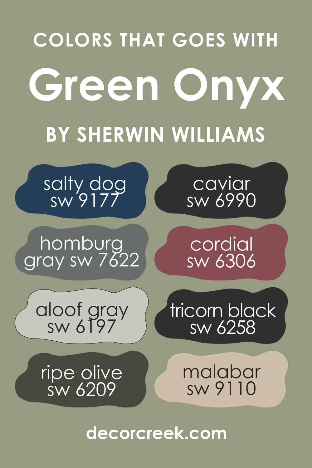 Colors That Go Well With Green Onyx SW 9128