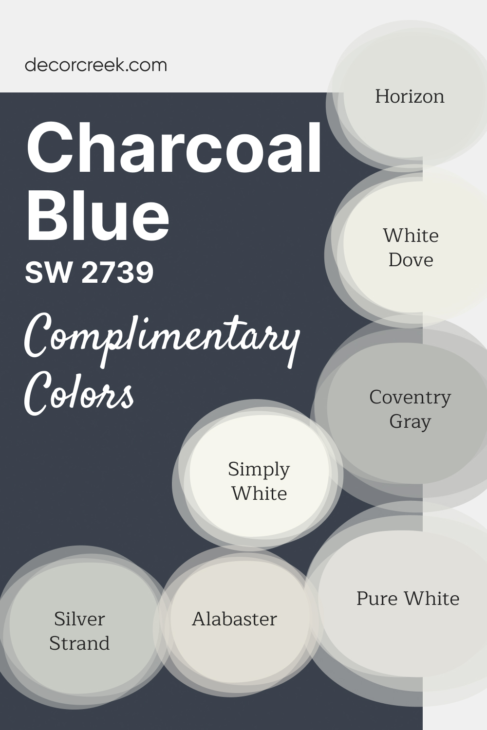 Complimentary Colors for Charcoal Blue SW-2739 Paint Color by Sherwin-Williams