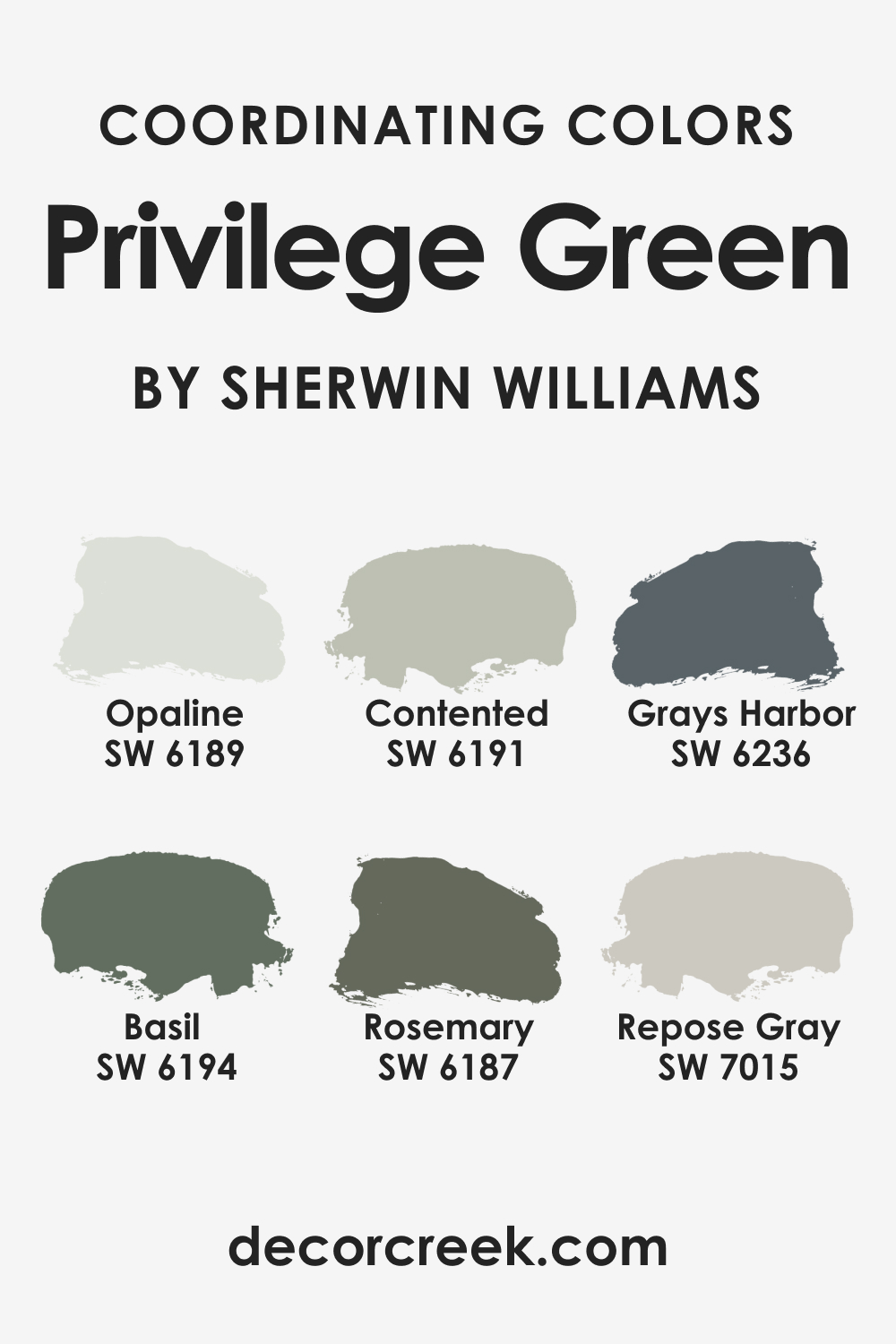 Coordinating Colors That Work With SW Privilege Green