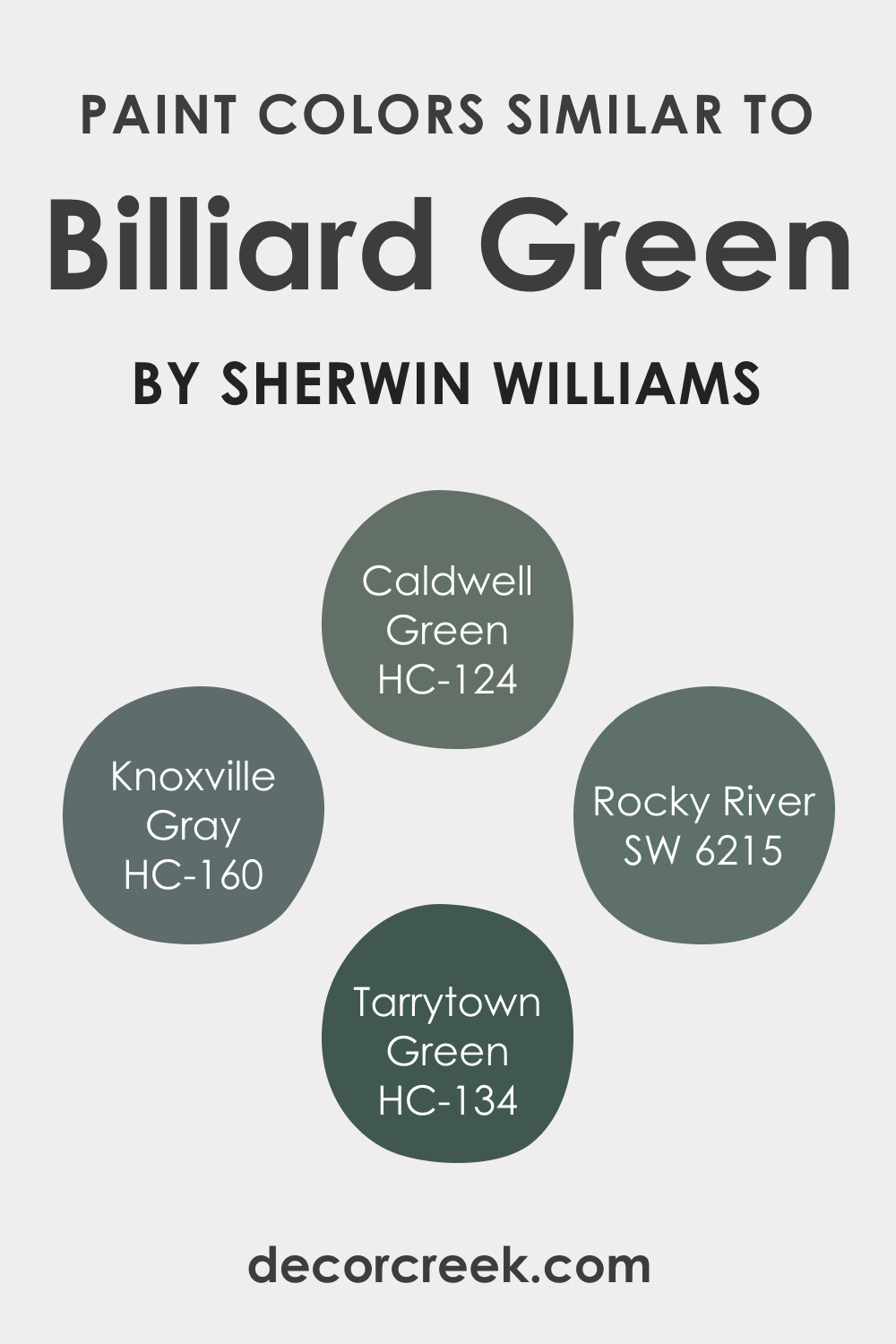 SW Billiard Green Similar Colors