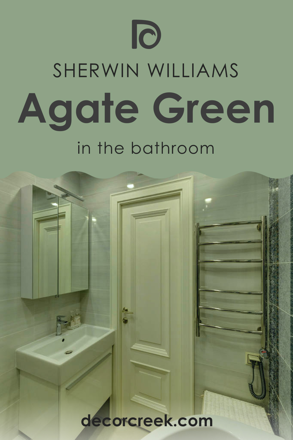 Agate Green SW 7742 and Bathroom