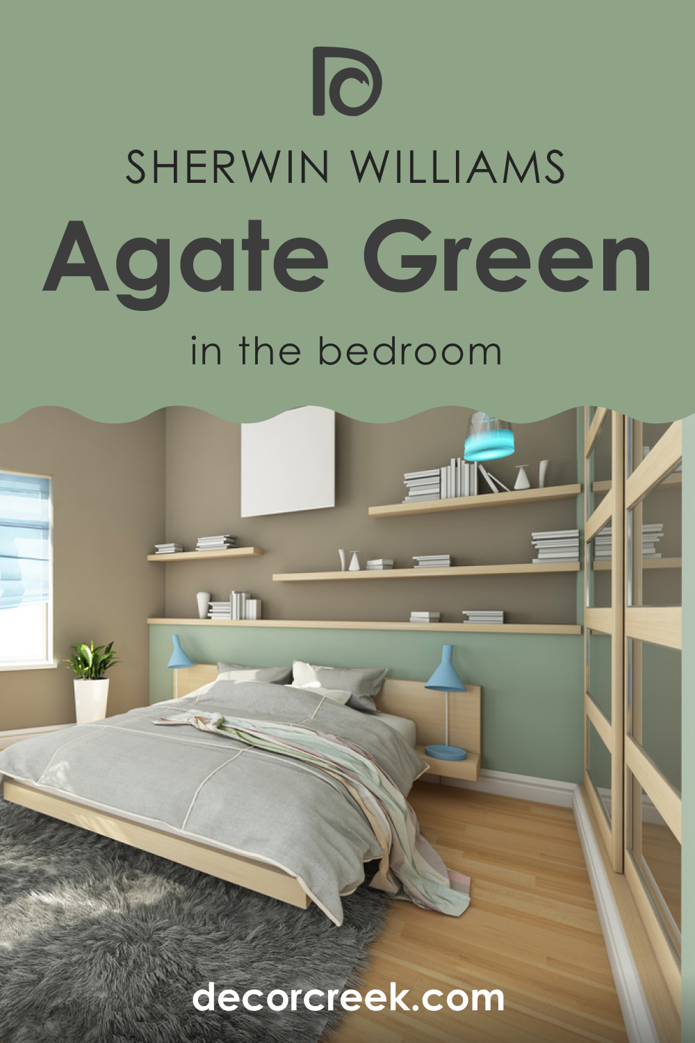 Agate Green SW 7742 in a Bedroom