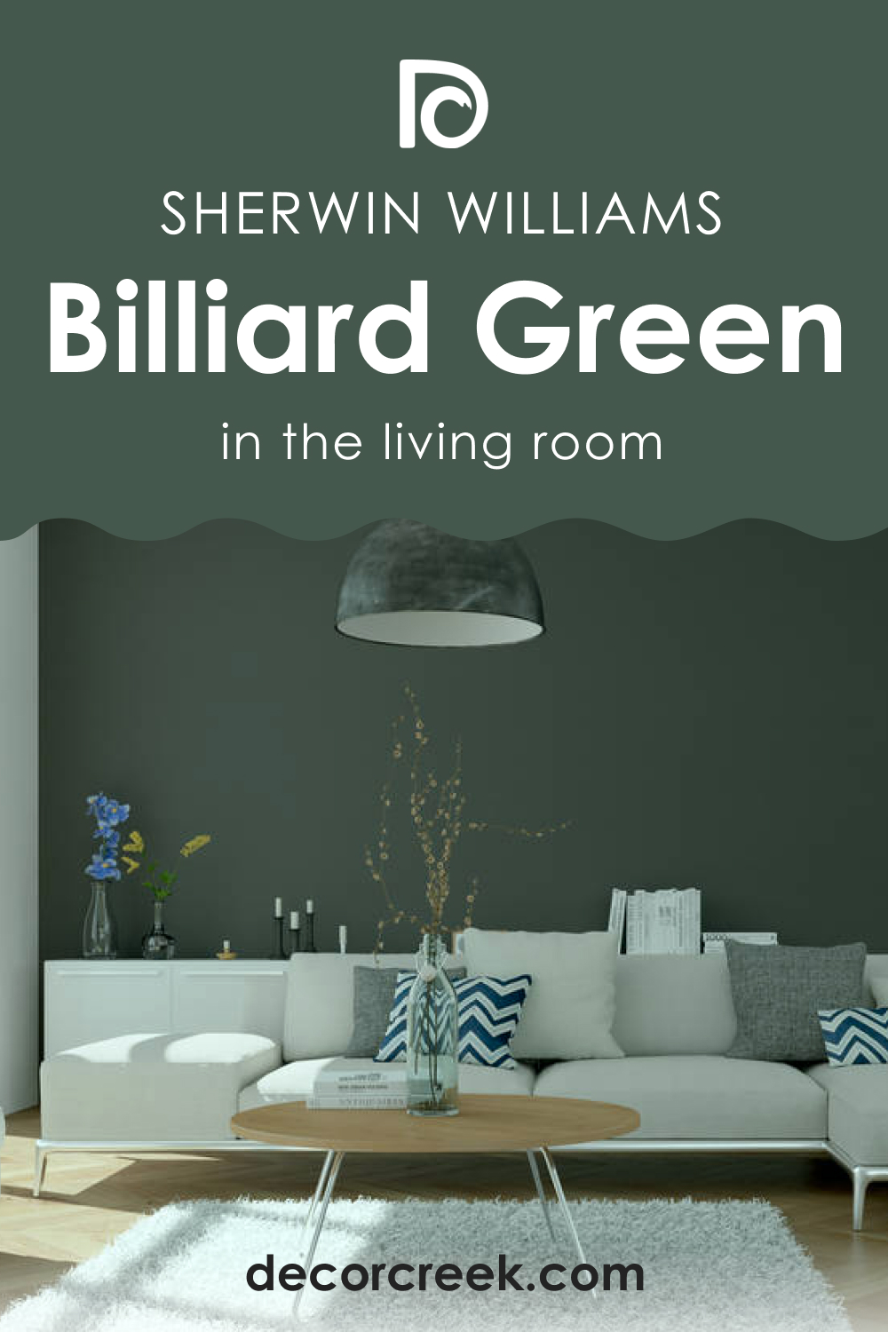 Billiard Green SW 0016 in the Living Room
