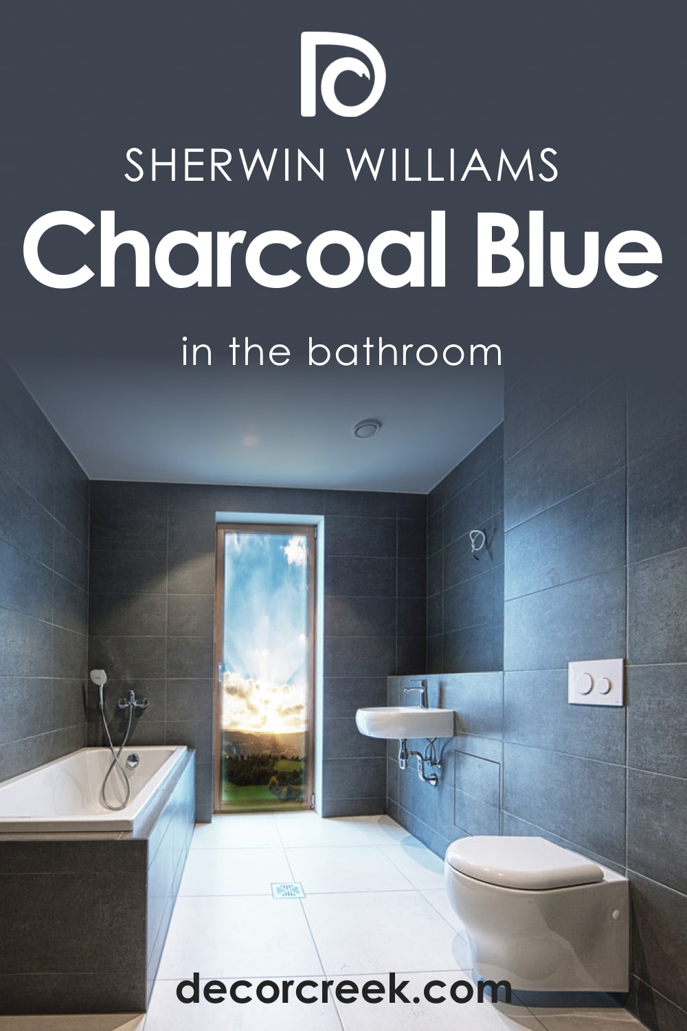 Charcoal Blue SW-2739 and Bathroom