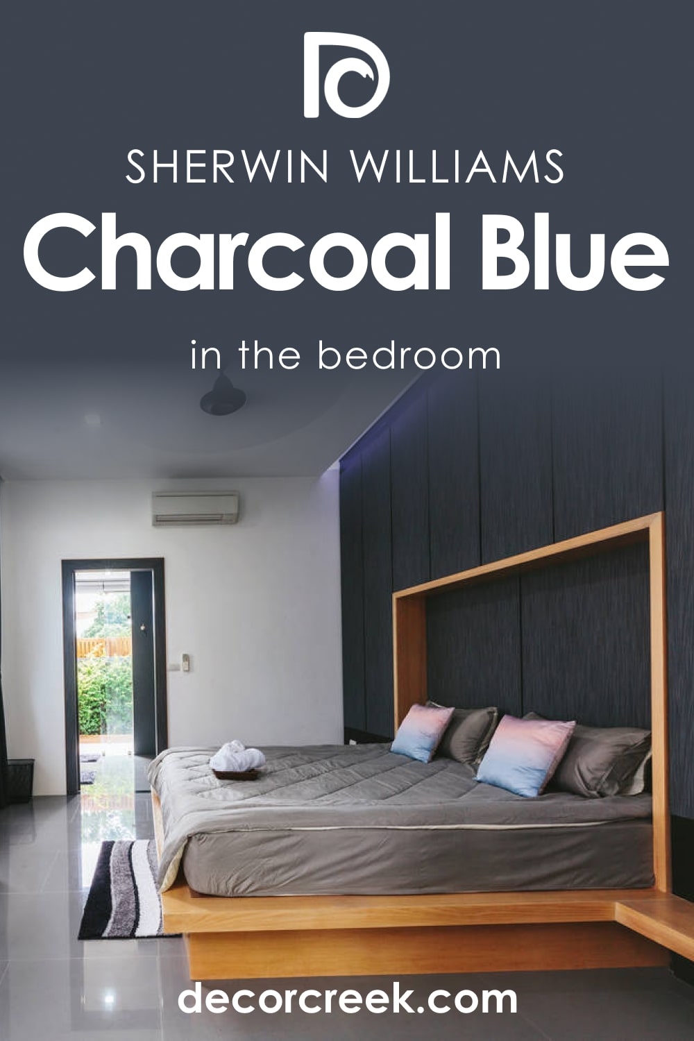 Charcoal Blue SW-2739 in a Bedroom