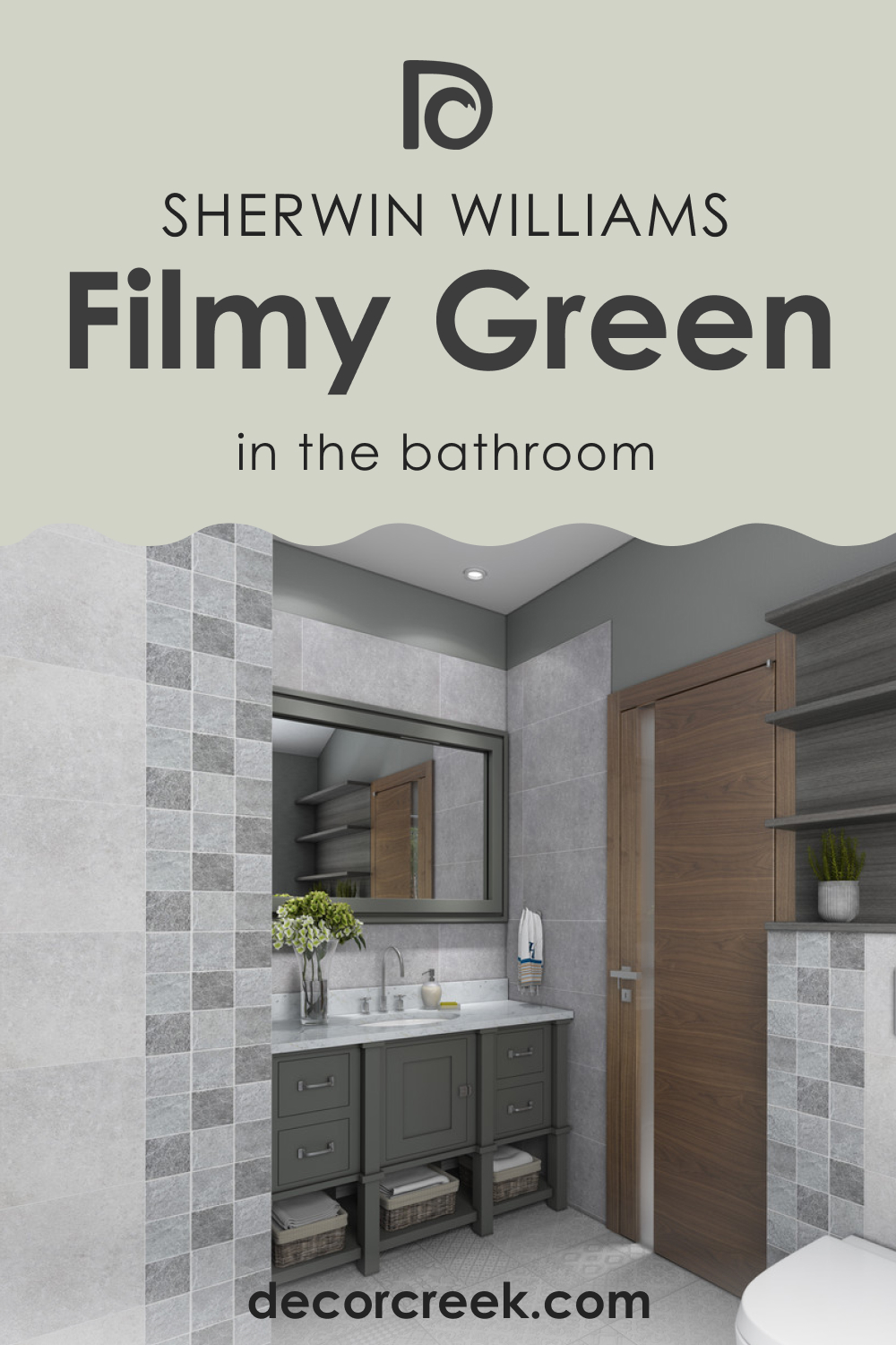 Filmy Green SW 6190 and Bathroom