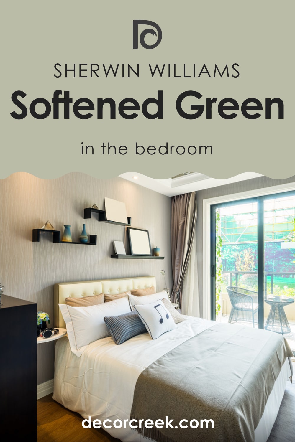 Softened Green SW-6177 in a Bedroom