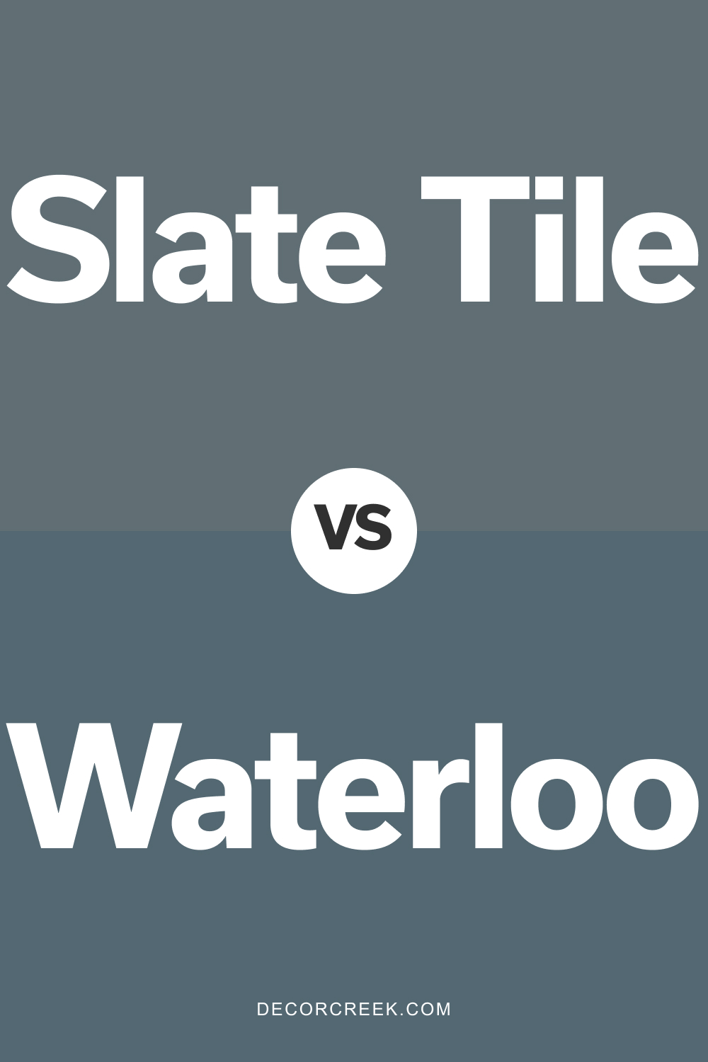 Slate Tile SW 7624 vs Waterloo SW 9141 by Sherwin Williams