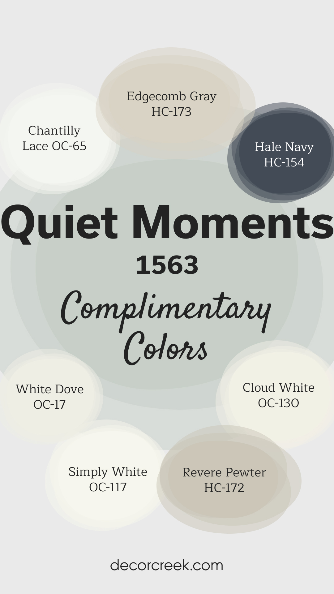 Complimentary Colors for Quiet Moments BM 1563 Paint Color by Benjamin Moore