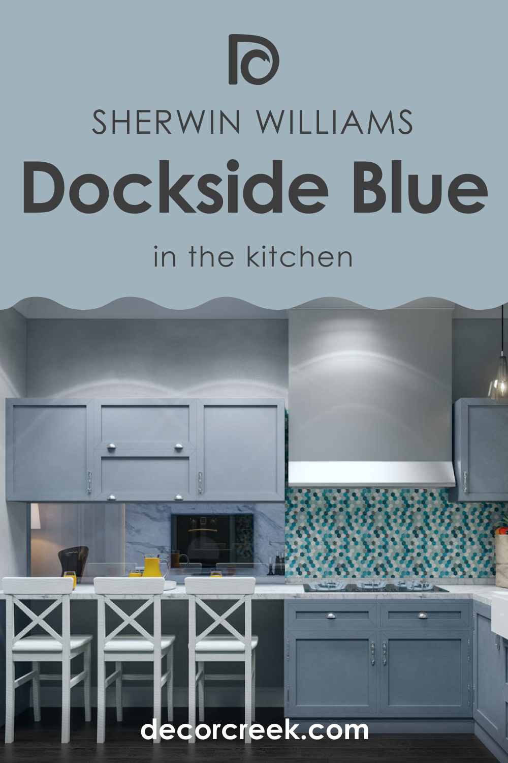 Dockside Blue SW 7601 and Kitchen