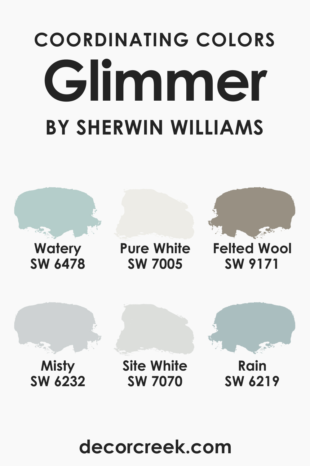 Coordinating Colors of SW 6476 Glimmer
