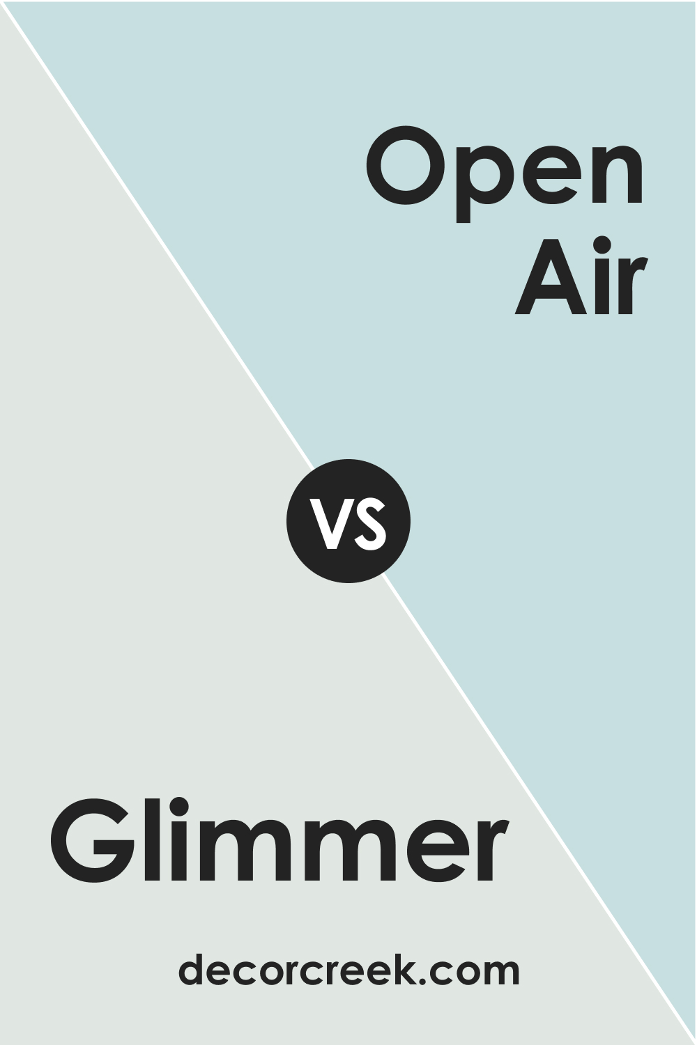 SW 6476 Glimmer vs. SW 6491 Open Air