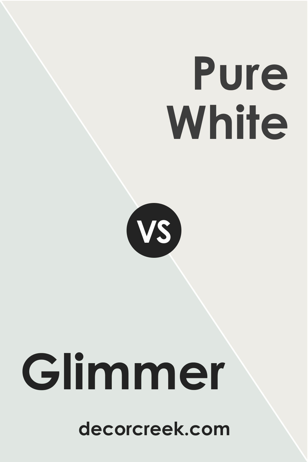 SW 6476 Glimmer vs. SW 7005 Pure White
