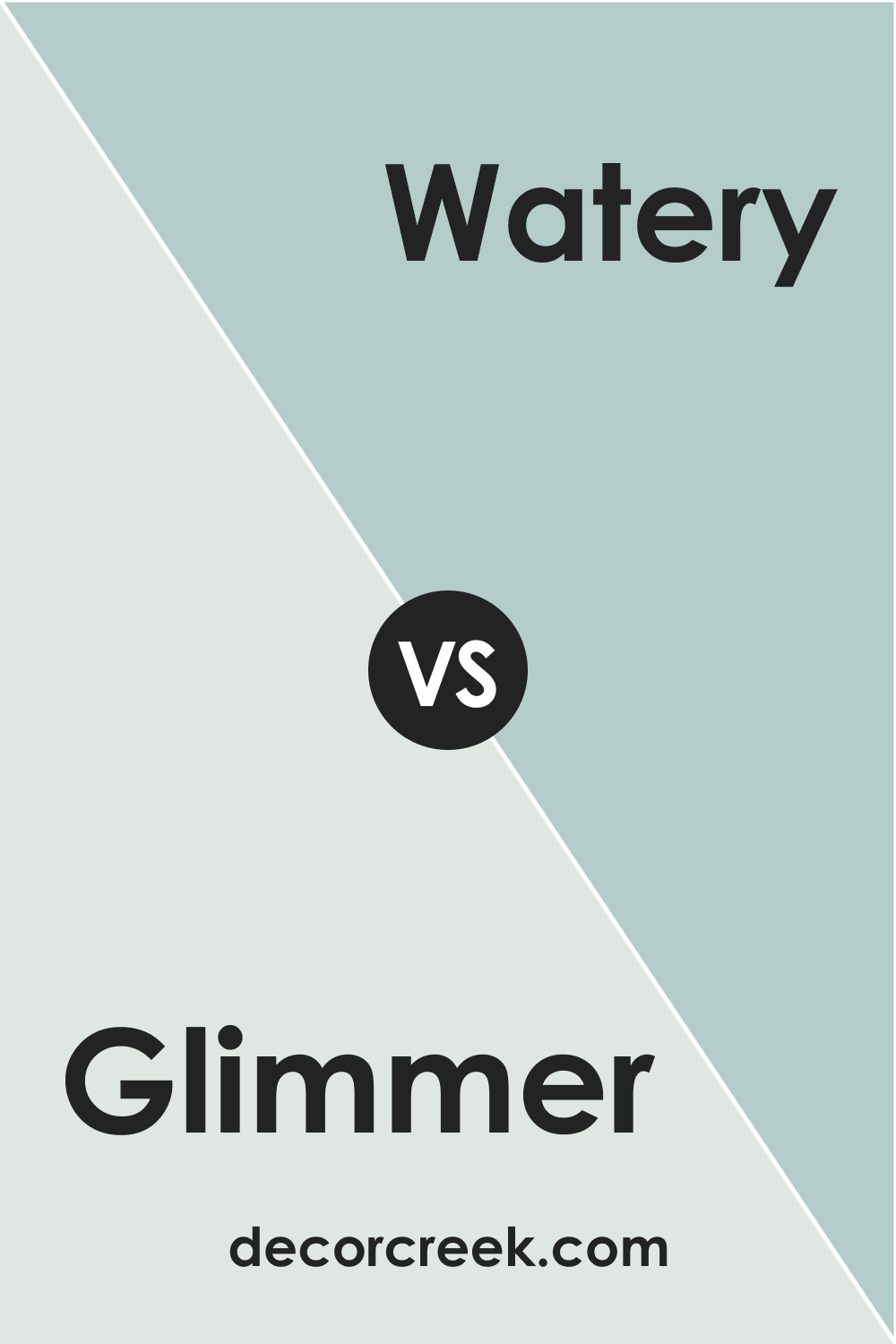 SW 6476 Glimmer vs. SW 6478 Watery