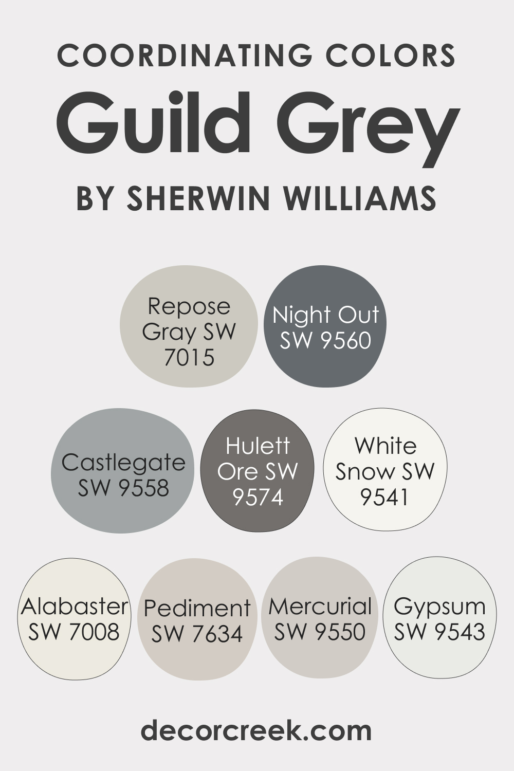 Coordinating Colors of SW 9561 Guild Grey