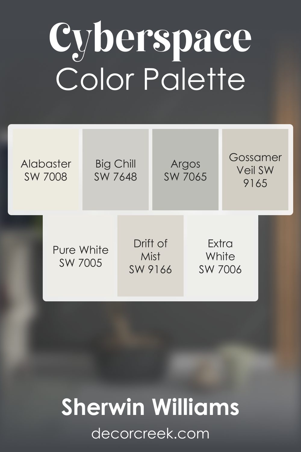 Cyberspace SW 7076 by Sherwin Williams Color Palette