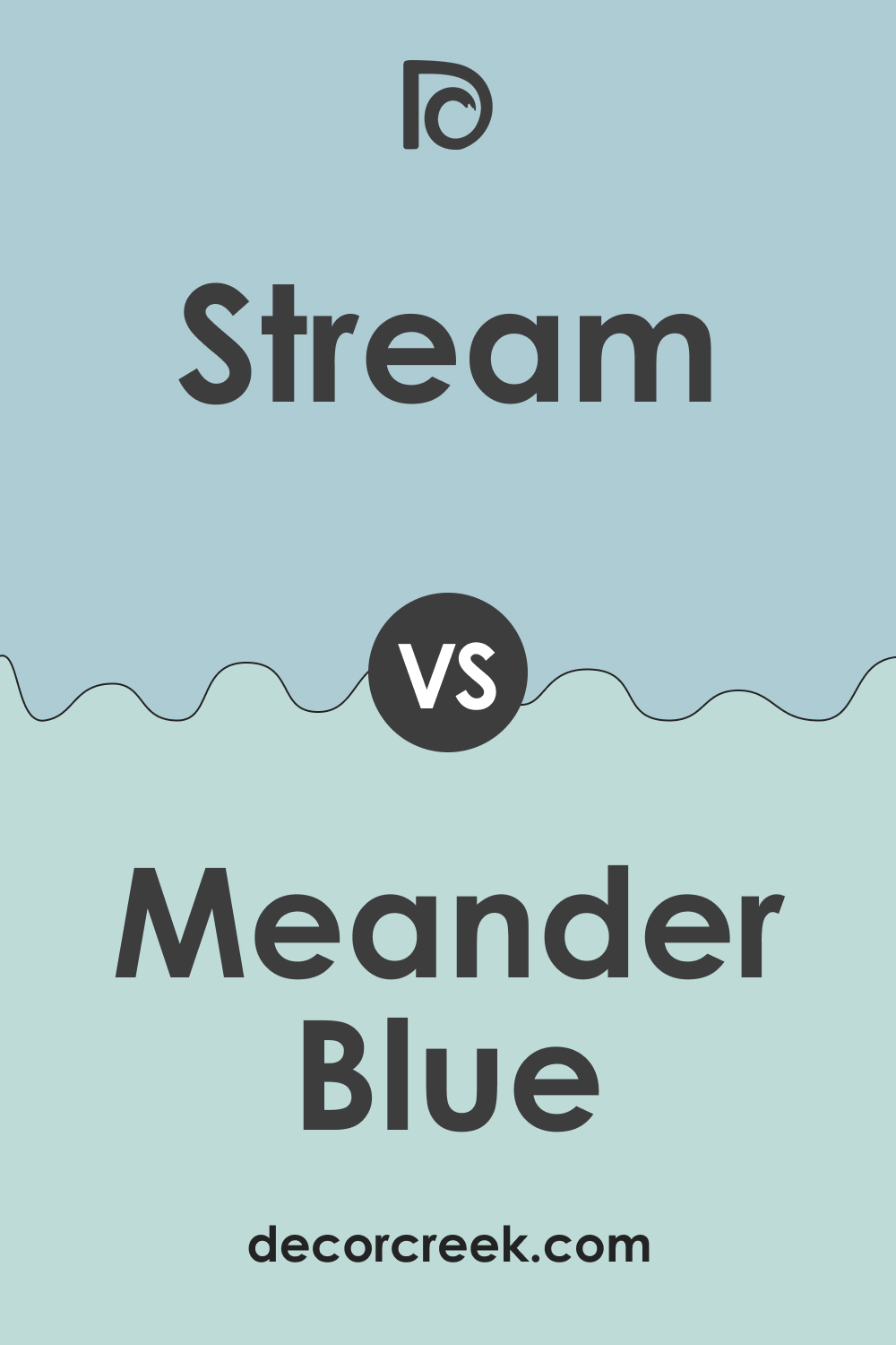 SW 6499 Stream vs SW 6484 Meander Blue