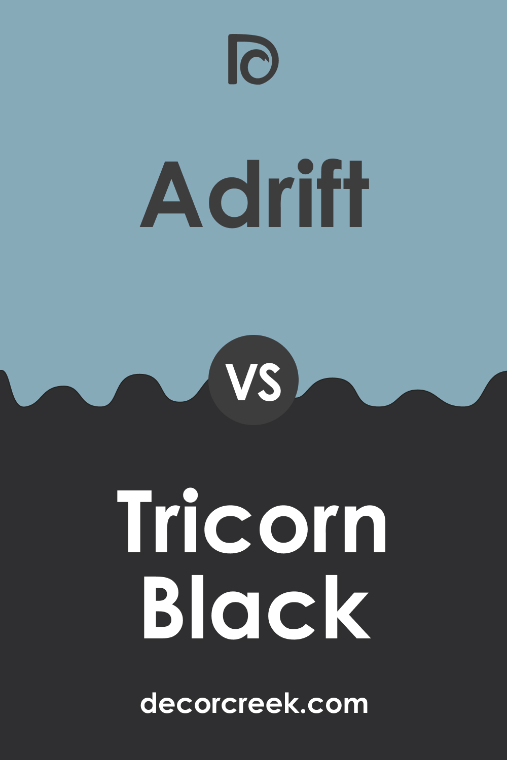 SW 7608 Adrift vs SW 6258 Tricorn Black