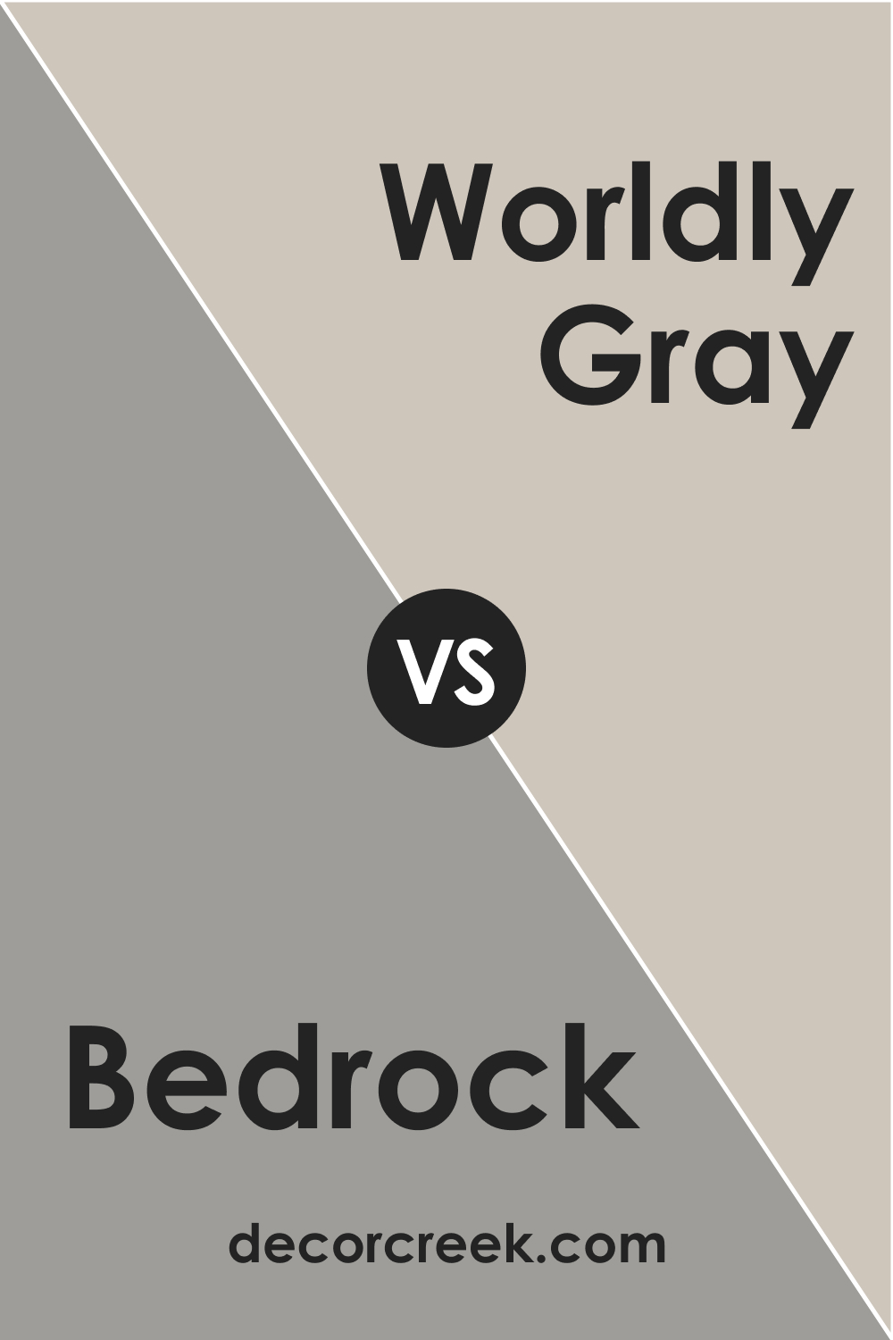 SW 9563 Bedrock vs. SW 7043 Worldly Gray