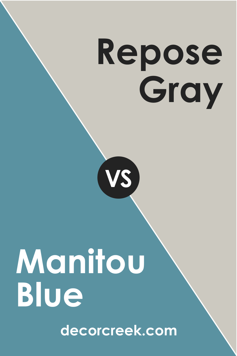 SW 6501 Manitou Blue vs. SW 7015 Repose Gray