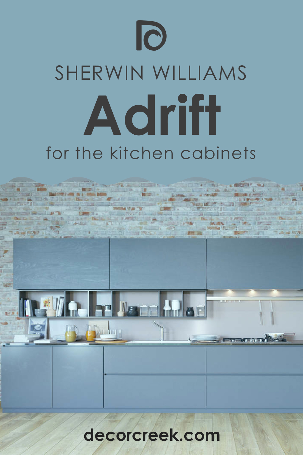 How to Use SW 7608 Adrift for the Kitchen Cabinets?