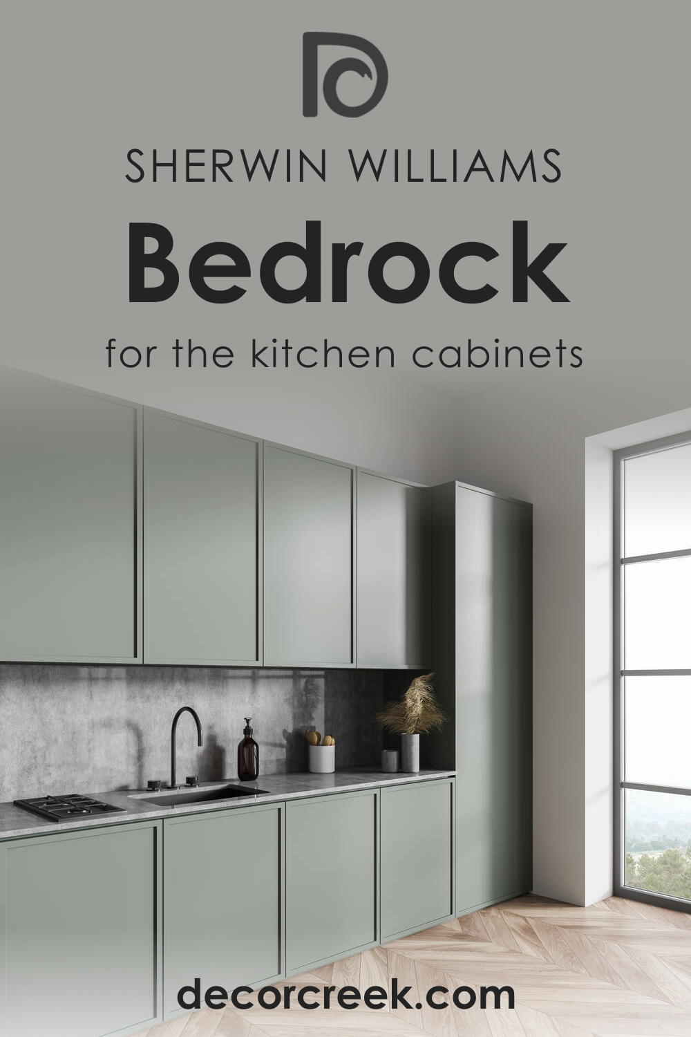 How to Use SW 9563 Bedrock for the Kitchen Cabinets?