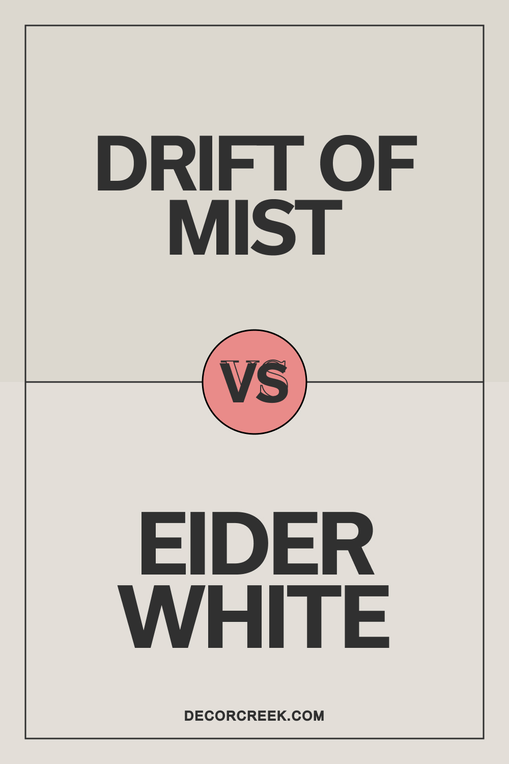 Drift of Mist SW 9166 vs Eider White SW 7014