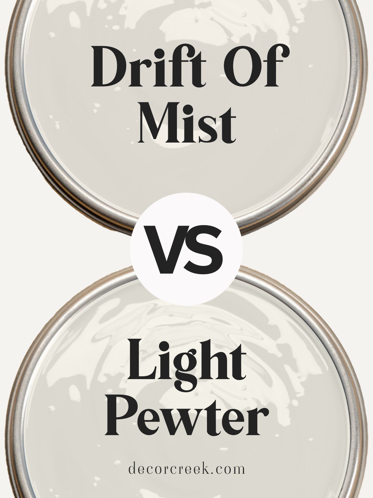 Drift of Mist SW 9166 vs Light Pewter 1464 by Benjamin Moore