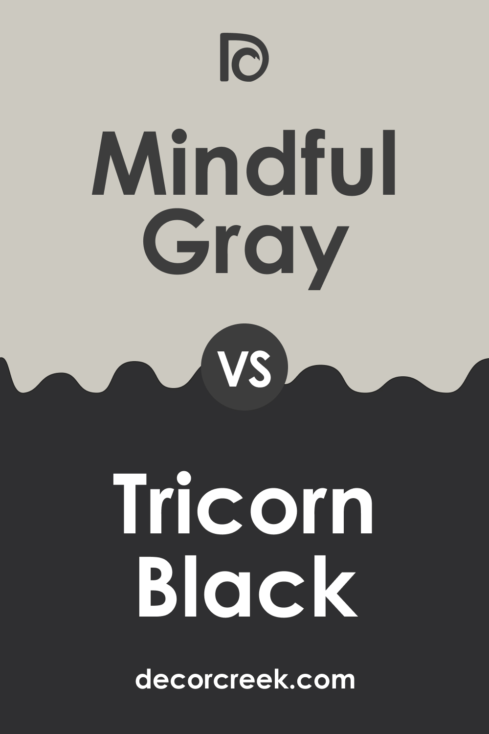SW 7016 Mindful Gray vs. SW Tricorn Black