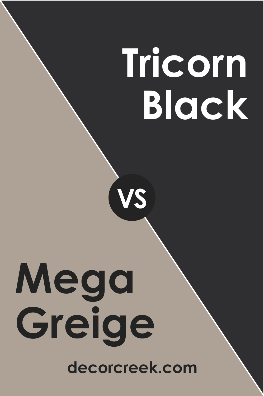 SW 7031 Mega Greige vs. SW Tricorn Black