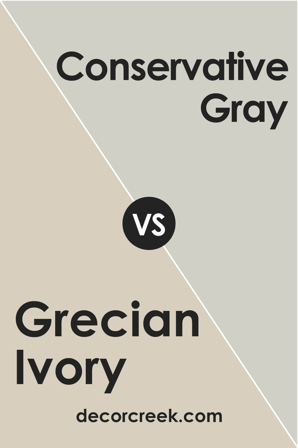 SW 7541 Grecian Ivory vs. SW Conservative Gray
