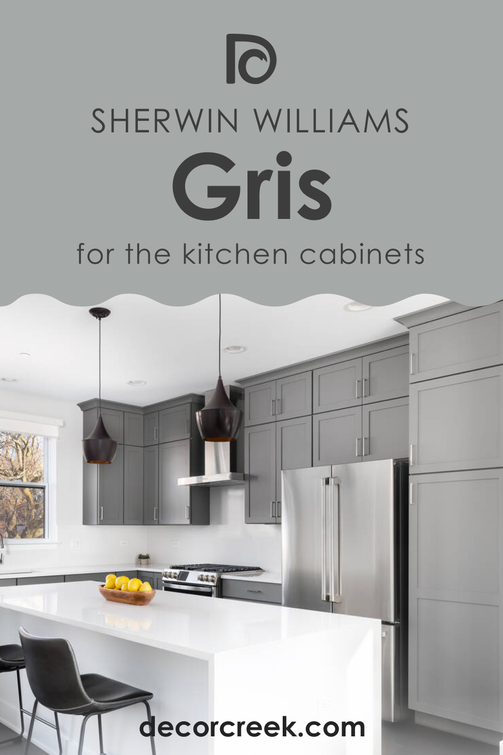 How to Use SW 7659 Gris for the Kitchen Cabinets?