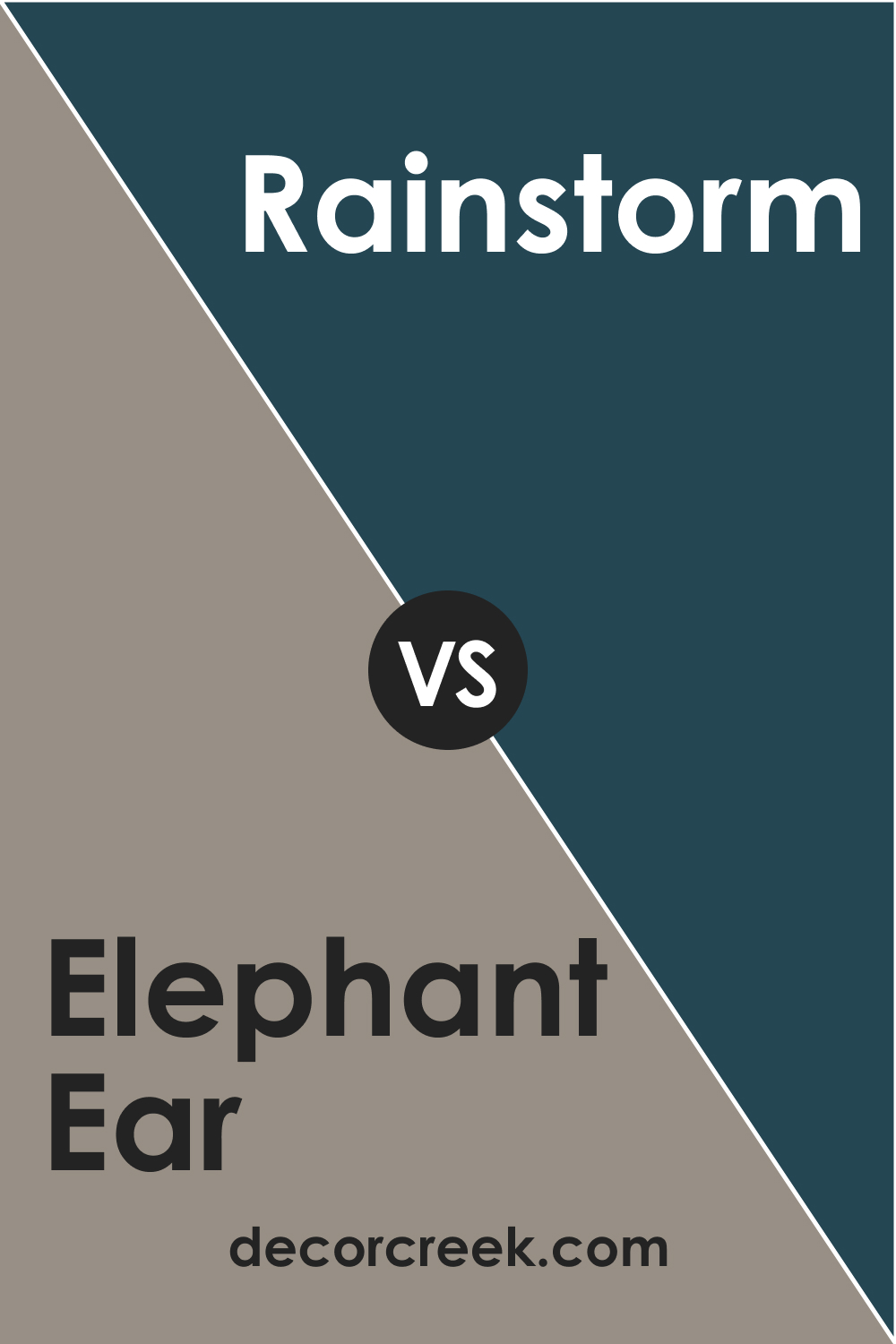SW 9168 Elephant Ear vs. SW 6230 Rainstorm