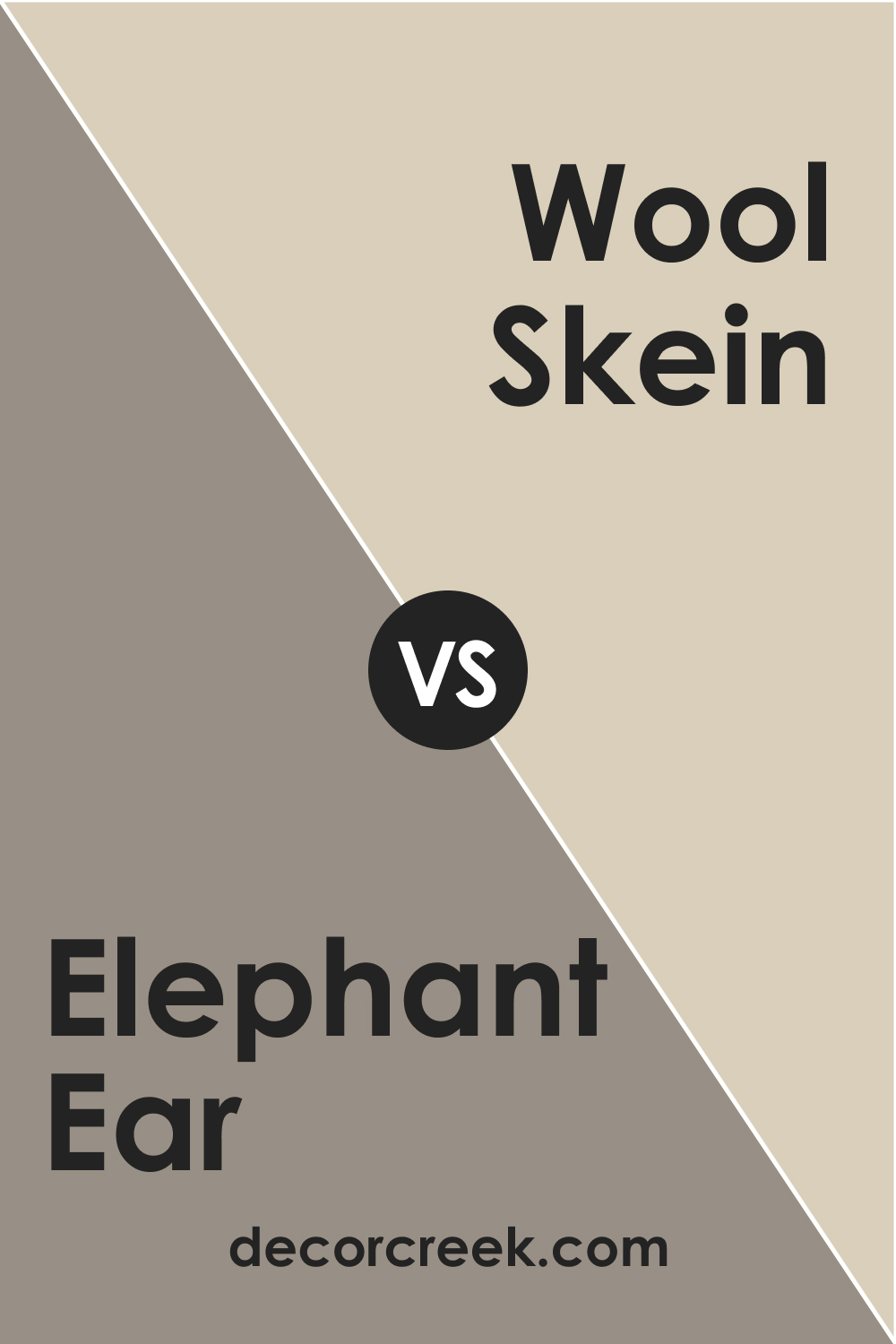 SW 9168 Elephant Ear vs. SW 6148 Wool Skein