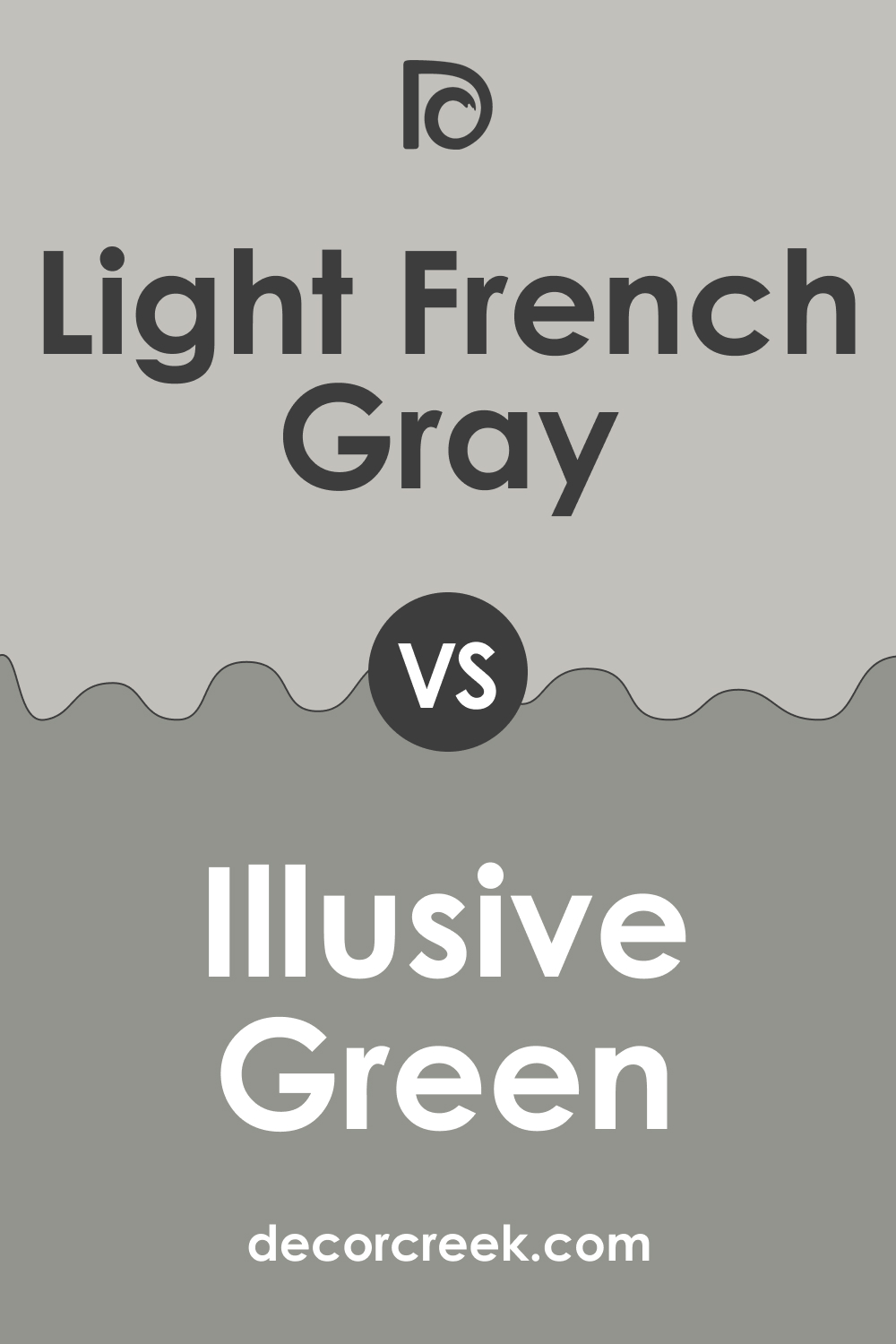 SW 0055 Light French Gray vs. SW 9164 Illusive Green